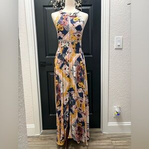 Jaase Multicolor Halter Maxi Dress
